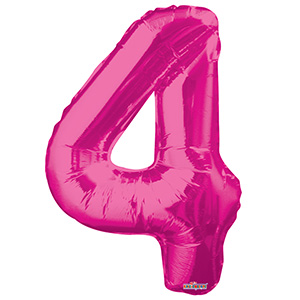 Шар фольга Цифра 4 Pink с гелием