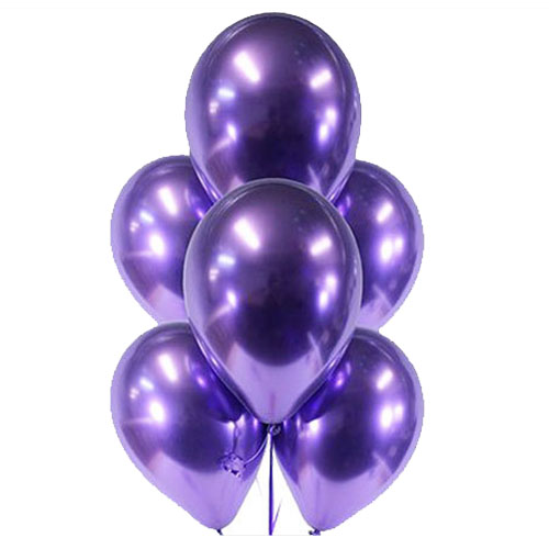 Облако из шаров Хром Фиолетовый 15 шаров с гелием и обработкой Хай-флоат