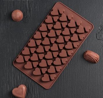 форма силикон для льда и шоколада сердечки 12х19см Доляна 1403928