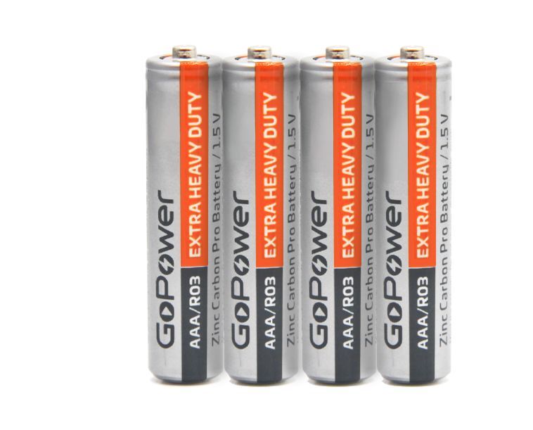 Батарейки комплект 4 шт GoPower AAA/R03 солевые 1.5 V
