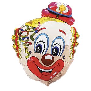 Фигура Голова клоуна Цветок 75х56см шар фольга