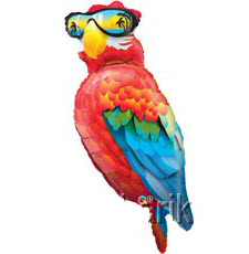 Фигура Попугай в очках 127 см шар фольга