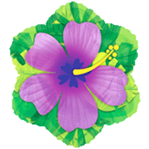 Фигура Гибискус фиолетовый 46х46 см шар фольга