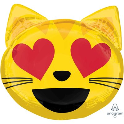 Фигура Эмоции Смайлик Кот влюбленный 55х55см шар фольга