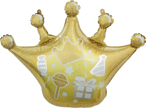 Шар фольга Фигура Корона, сверкающие искры 30''/76 см с гелием