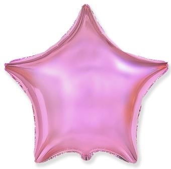 Звезда Pink металлик Светло-розовый 18"/45 см шар фольга