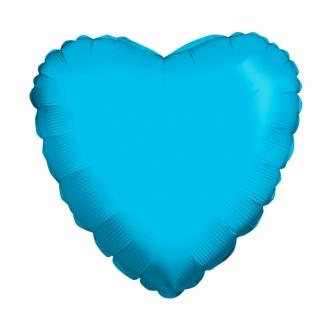 Сердце METALLIC BLUE 18"/45см шар фольга