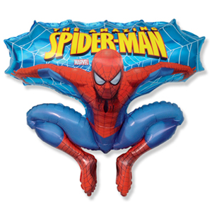 Фигура Человек-паук с надписью 72х45см шар фольга