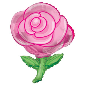 Фигура Роза розовая 36"/91см шар фольга