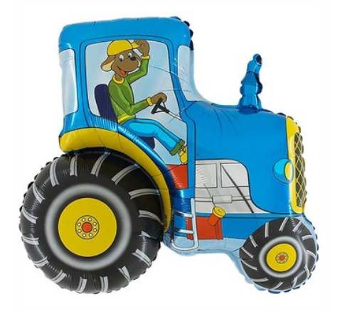 Шар фигура Трактор синий 73 см с гелием
