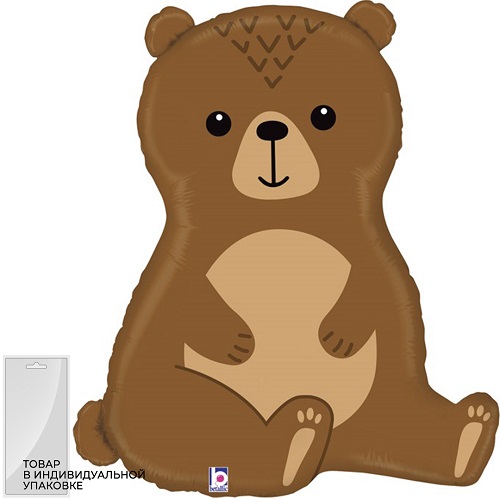 Шар фольга Фигура Лесной Медведь 74см надутый гелием