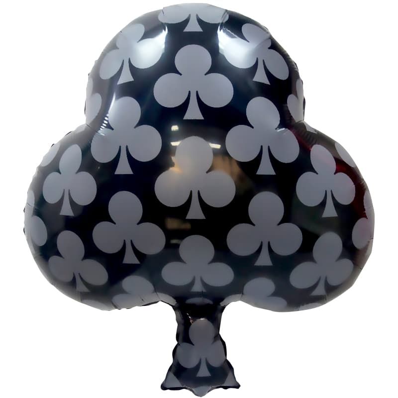 Фигура Карточная масть: трефы, Черный 25''/64 см шар фольга