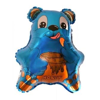 Шар фольга Фигура Медвежонок синий 56х47см с гелием