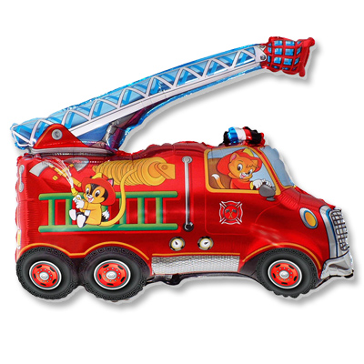 Фигура Пожарная машина 79х80см шар фольга