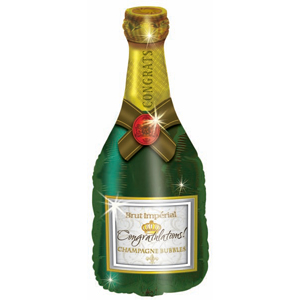 Фигура Поздравляю (бутылка шампанского) 37''/94 см шар фольга