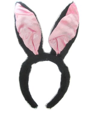 Уши зайца Черные с розовым