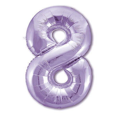 Цифра 8 Пастель Lavender 102см шар фольга