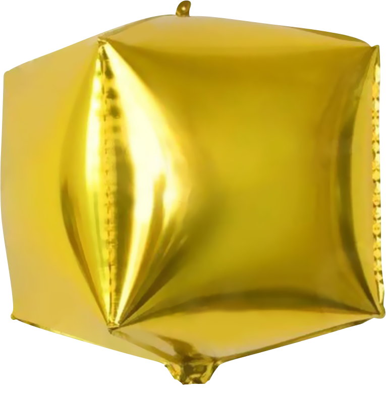 Шар F Куб Золото 24''/61 см фольга