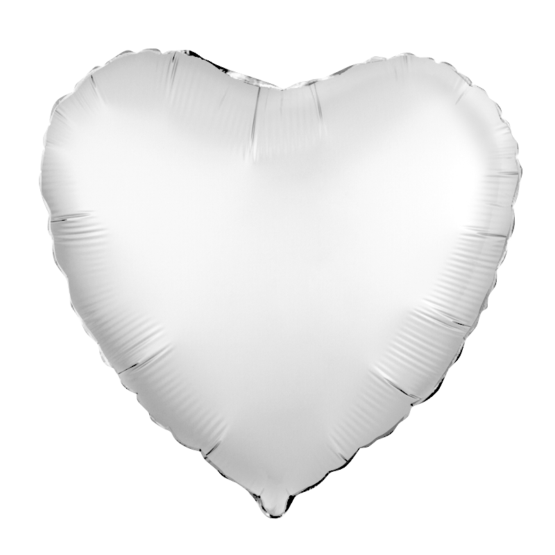 Сердце Белый жемчужный сатин 18