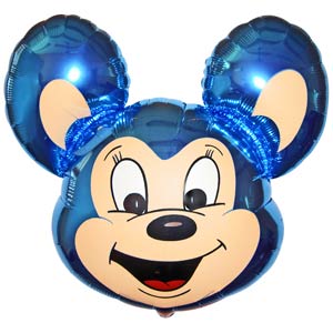 Фигура Мышка с бантом синяя 68х76см шар фольга