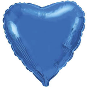 Сердце BLUE 32"/81см шар фольга