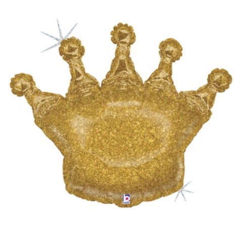 Фигура Корона золотая голография 91см шар фольга с гелием
