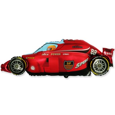 Шар Фигура фольга Машина красная 39х110 см с гелием