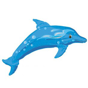Фигура Street Дельфин голубой 84x56см шар фольга