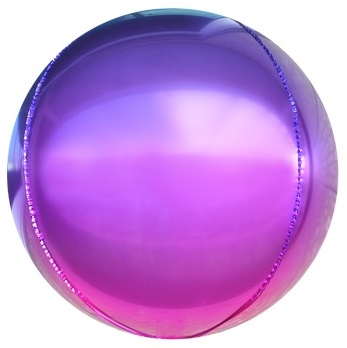 Сфера 3D Фиолетовый/Фуксия Градиент 24''/61 см шар фольга