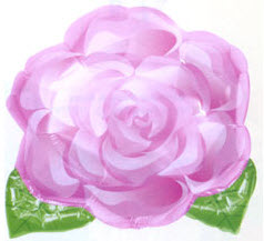Фигура Роза розовая 45х45см шар фольга
