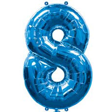 Шар фольга Цифра 8 Blue с гелием
