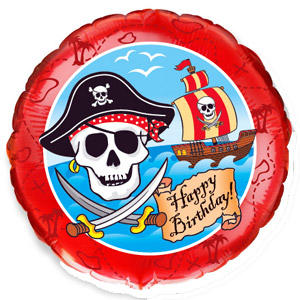 Круг С Днем рожденья Пираты 18"/45см шар фольга