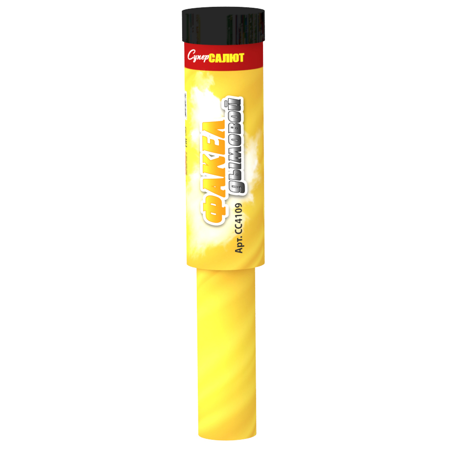 Факел дымовой желтый терочный 60с