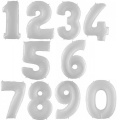 Шары-цифры Белые White с гелием фольга