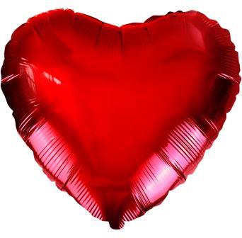 Шар фольга Сердце Red Красный Ag 18"/45см с гелием