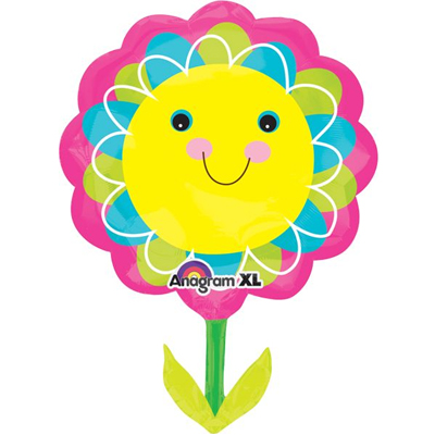 Фигура Цветок улыбающийся желтый 53х74см шар фольга