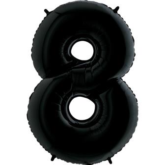 Цифра 8 Черный шар фольга