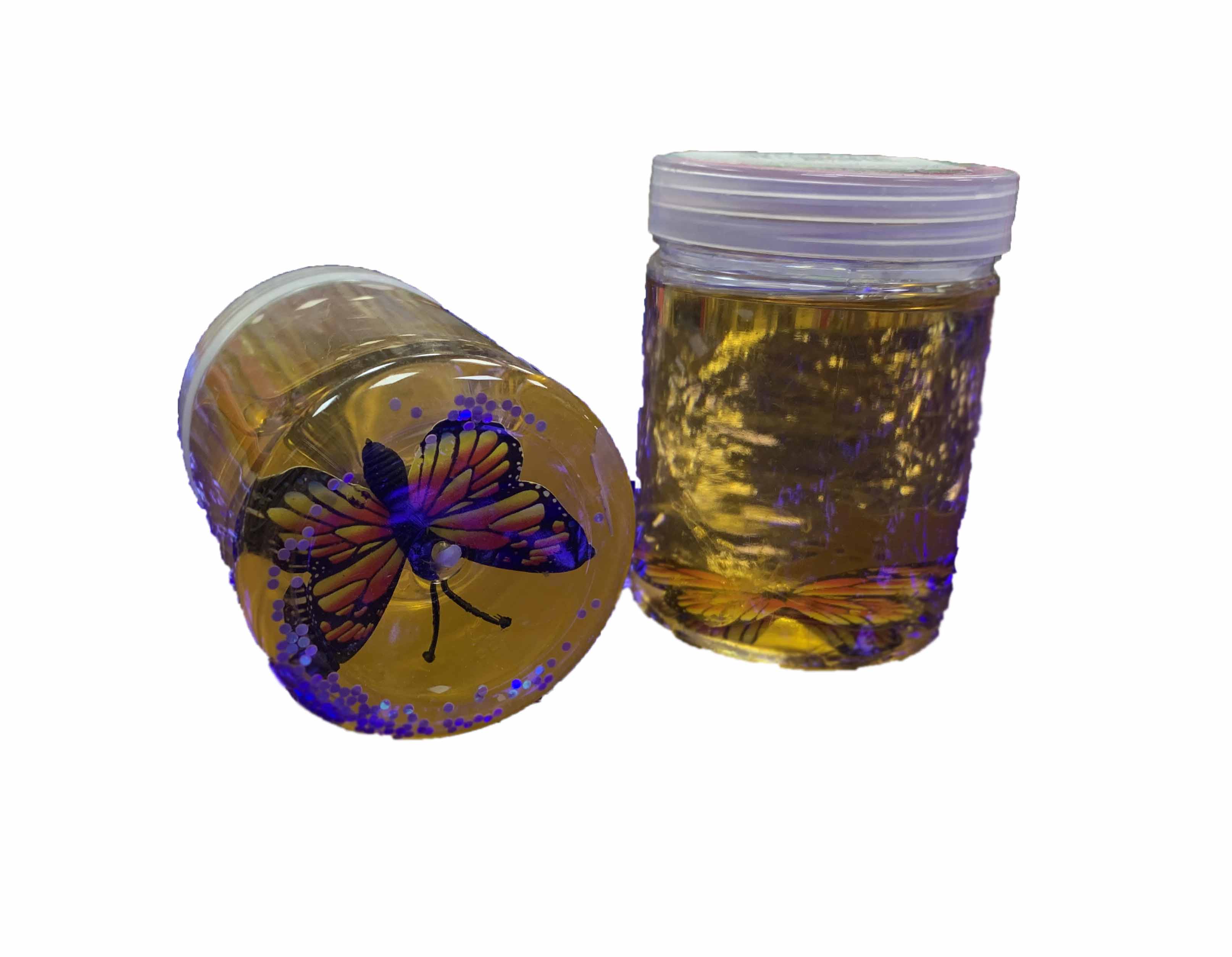 Игрушка Слайм в банке Fairy Slime cristal mud бабочки микс 5.5х7,5см