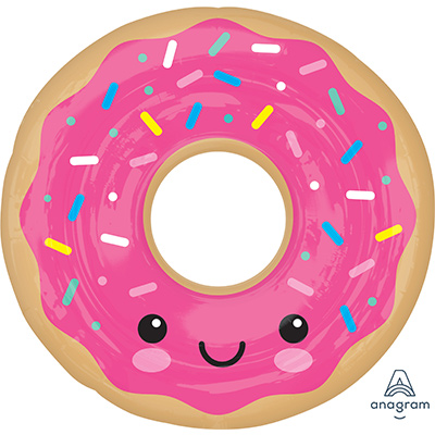 Фигура Пончик в глазури розовой 68х68см шар фольга