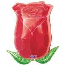 Фигура Роза бутон красный 18"/45см шар фольга