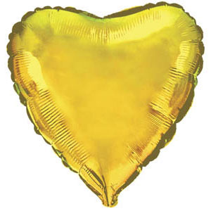 Шар фольга Сердце Gold 18"/45см с гелием