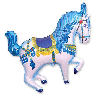 Фигура Лошадь цирковая голубая 90х98 см шар фольга
