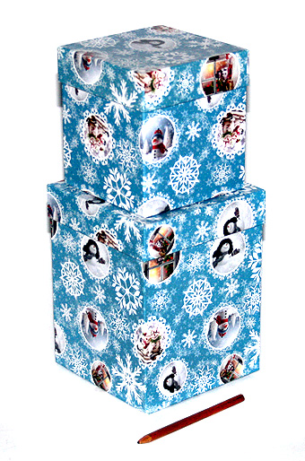 Коробка под кружку Новый год - Снегопад снеговиков №2 13х13х17см CBX 19/X345 №2 Коллекция упаковки