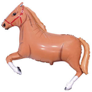 Фигура Лошадь коричневая 75х107см шар фольга