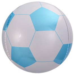 Сфера 3D Футбольный мяч голубой 23''/58 см шар фольга