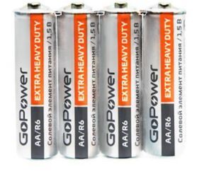 Батарейки комплект 4 шт GoPower AA/R6 солевые 1.5 В