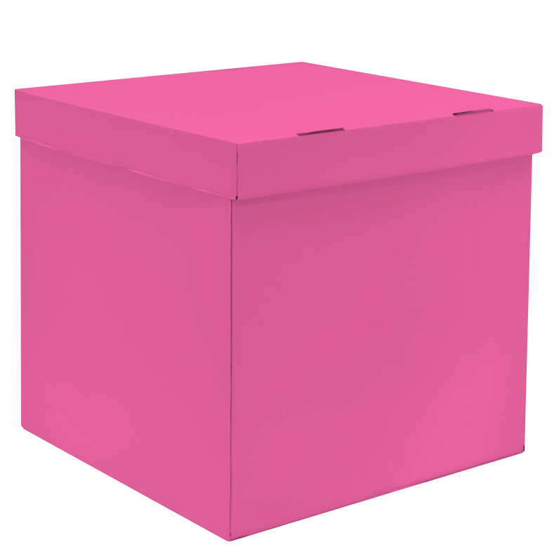 Коробка для воздушных шаров Розовая 60х60х60 см