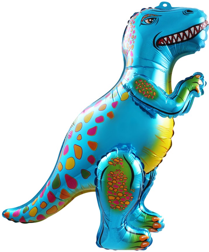 Шар фольга Ходячая фигура Динозавр Алозавр синий 25