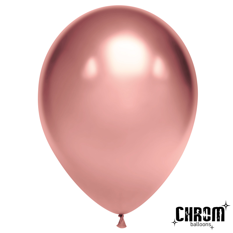 Воздушные шары с гелием и обработкой Chrome Rose Gold Хром Розовое Золото DB 12