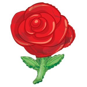 Фигура Роза красная 36"/91см шар фольга